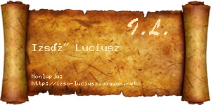Izsó Luciusz névjegykártya